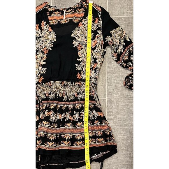 Free People Moonlight Drive Mini Dress Size Small Long Sleeve Lined Boho Peasant - Picture 7 of 16